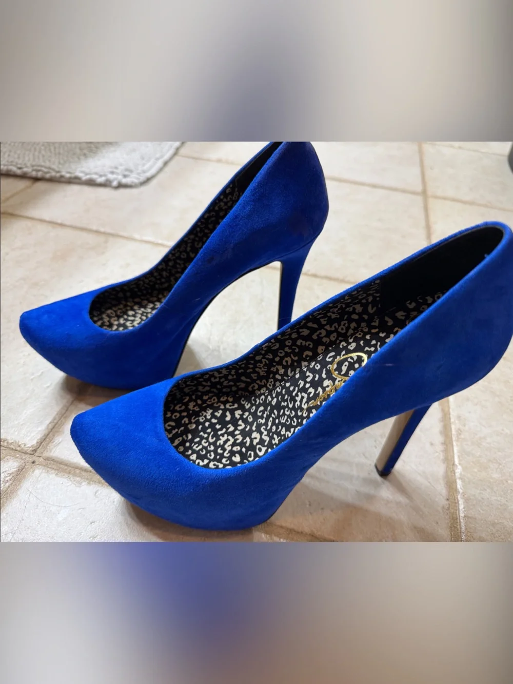 Jessica Simpson Royal Blue Suede Pointed-Toe Pumps